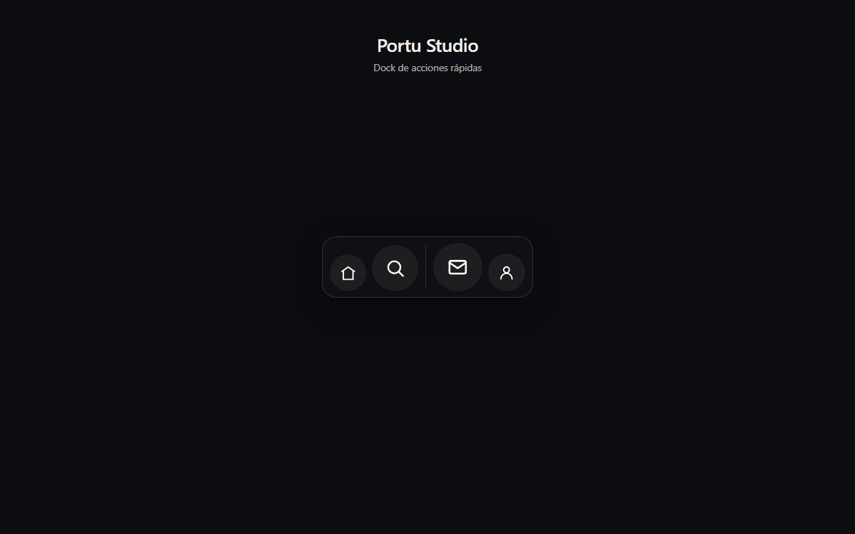 Dock estilo macOS (magnificación al hover)