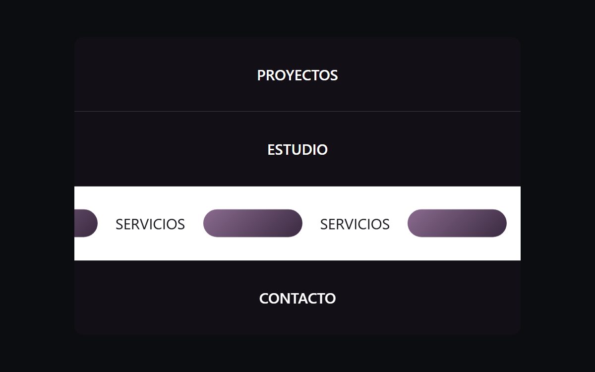 Menú fluido (flowing menu)